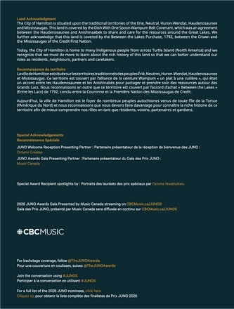 JUNO Awards 2026 | Digital Program — page 2