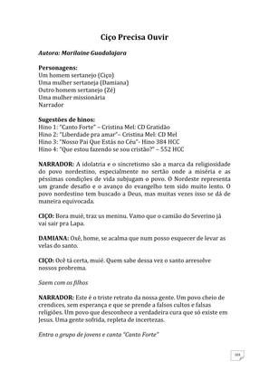Teatro Missionário – Peças teatrais e jograis sobre Missões e Evangelização para igrejas evangélicas — page 103