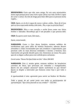 Teatro Missionário – Peças teatrais e jograis sobre Missões e Evangelização para igrejas evangélicas — page 105
