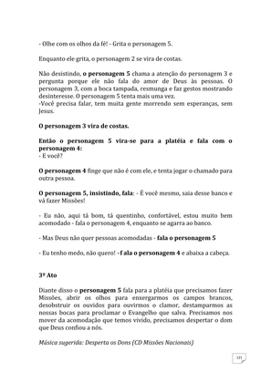 Teatro Missionário – Peças teatrais e jograis sobre Missões e Evangelização para igrejas evangélicas — page 121