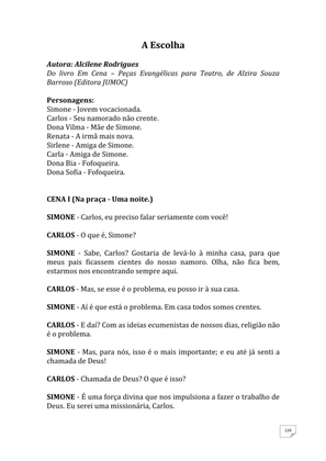 Teatro Missionário – Peças teatrais e jograis sobre Missões e Evangelização para igrejas evangélicas — page 124