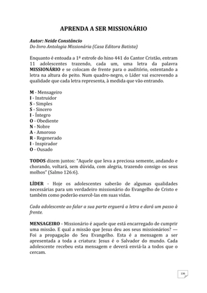 Teatro Missionário – Peças teatrais e jograis sobre Missões e Evangelização para igrejas evangélicas — page 136