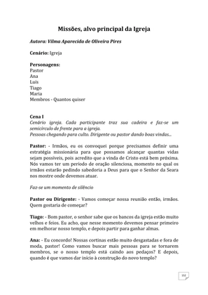 Teatro Missionário – Peças teatrais e jograis sobre Missões e Evangelização para igrejas evangélicas — page 152
