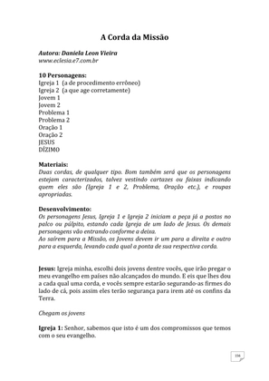 Teatro Missionário – Peças teatrais e jograis sobre Missões e Evangelização para igrejas evangélicas — page 156