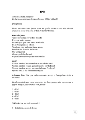 Teatro Missionário – Peças teatrais e jograis sobre Missões e Evangelização para igrejas evangélicas — page 182