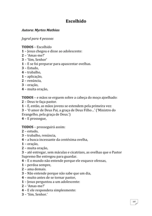 Teatro Missionário – Peças teatrais e jograis sobre Missões e Evangelização para igrejas evangélicas — page 187