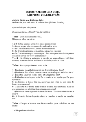 Teatro Missionário – Peças teatrais e jograis sobre Missões e Evangelização para igrejas evangélicas — page 190