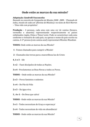 Teatro Missionário – Peças teatrais e jograis sobre Missões e Evangelização para igrejas evangélicas — page 207