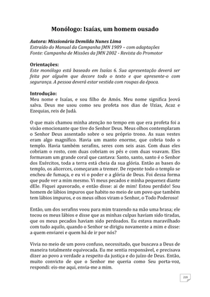 Teatro Missionário – Peças teatrais e jograis sobre Missões e Evangelização para igrejas evangélicas — page 219