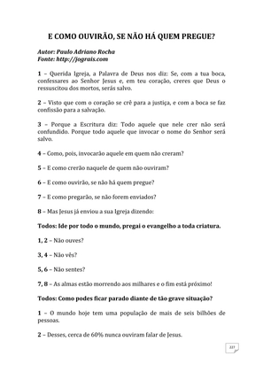 Teatro Missionário – Peças teatrais e jograis sobre Missões e Evangelização para igrejas evangélicas — page 227