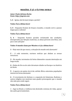 Teatro Missionário – Peças teatrais e jograis sobre Missões e Evangelização para igrejas evangélicas — page 231