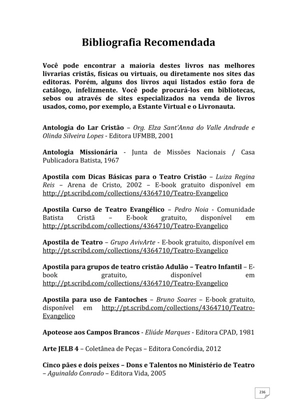 Teatro Missionário – Peças teatrais e jograis sobre Missões e Evangelização para igrejas evangélicas — page 236