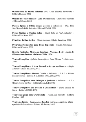 Teatro Missionário – Peças teatrais e jograis sobre Missões e Evangelização para igrejas evangélicas — page 238