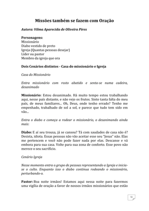 Teatro Missionário – Peças teatrais e jograis sobre Missões e Evangelização para igrejas evangélicas — page 51