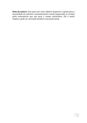 Teatro Missionário – Peças teatrais e jograis sobre Missões e Evangelização para igrejas evangélicas — page 53