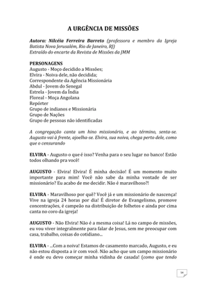 Teatro Missionário – Peças teatrais e jograis sobre Missões e Evangelização para igrejas evangélicas — page 54