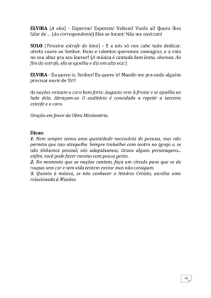 Teatro Missionário – Peças teatrais e jograis sobre Missões e Evangelização para igrejas evangélicas — page 60