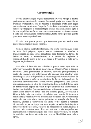 Teatro Missionário – Peças teatrais e jograis sobre Missões e Evangelização para igrejas evangélicas — page 7