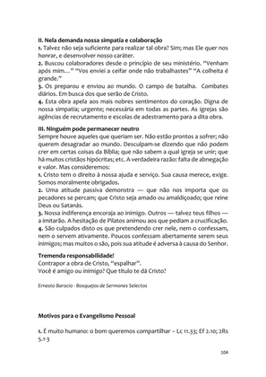 Sermões Missionários - Centenas de esboços de sermões sobre Evangelização e Missões — page 104
