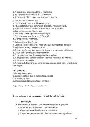 Sermões Missionários - Centenas de esboços de sermões sobre Evangelização e Missões — page 108