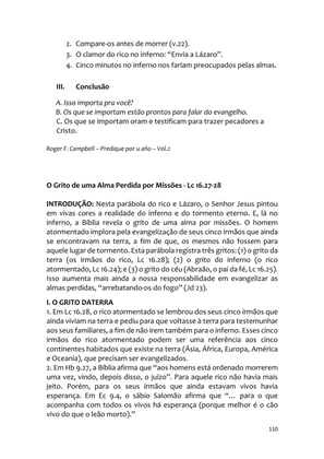 Sermões Missionários - Centenas de esboços de sermões sobre Evangelização e Missões — page 110