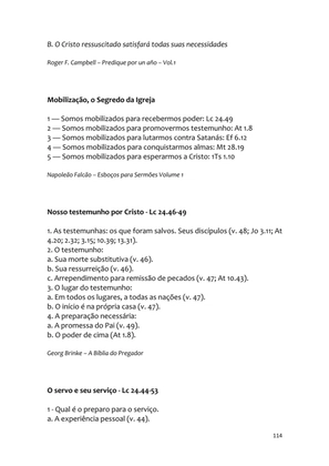 Sermões Missionários - Centenas de esboços de sermões sobre Evangelização e Missões — page 114