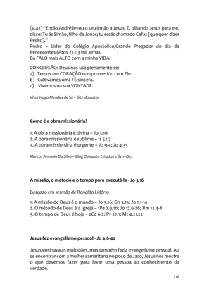 Sermões Missionários - Centenas de esboços de sermões sobre Evangelização e Missões — page 116