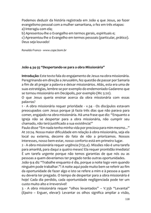 Sermões Missionários - Centenas de esboços de sermões sobre Evangelização e Missões — page 118