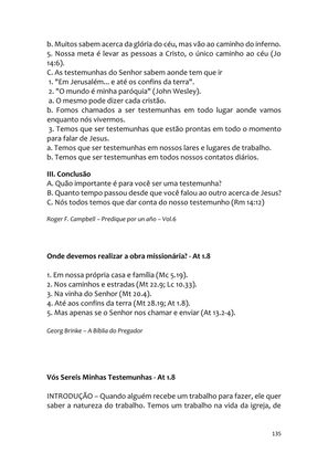 Sermões Missionários - Centenas de esboços de sermões sobre Evangelização e Missões — page 135
