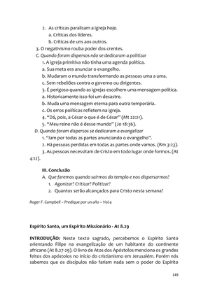 Sermões Missionários - Centenas de esboços de sermões sobre Evangelização e Missões — page 149