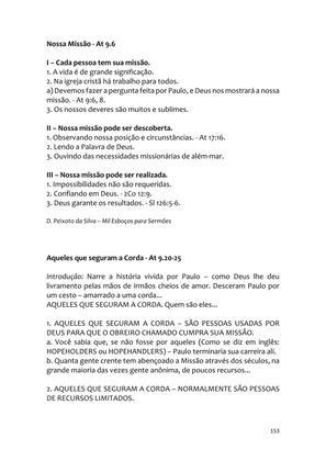 Sermões Missionários - Centenas de esboços de sermões sobre Evangelização e Missões — page 153