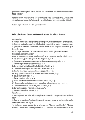 Sermões Missionários - Centenas de esboços de sermões sobre Evangelização e Missões — page 166