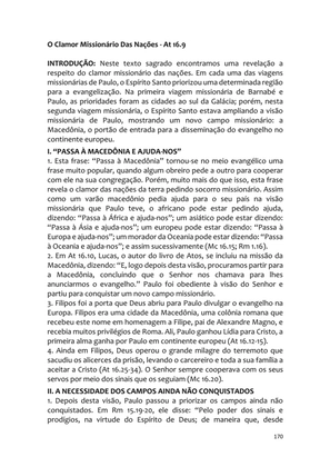 Sermões Missionários - Centenas de esboços de sermões sobre Evangelização e Missões — page 170