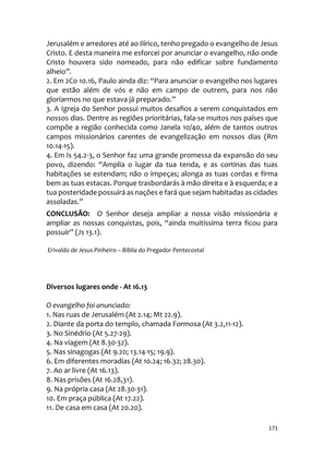 Sermões Missionários - Centenas de esboços de sermões sobre Evangelização e Missões — page 171