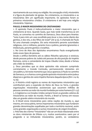 Sermões Missionários - Centenas de esboços de sermões sobre Evangelização e Missões — page 187