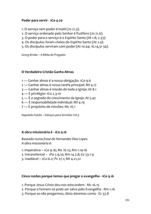 Sermões Missionários - Centenas de esboços de sermões sobre Evangelização e Missões — page 191