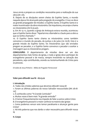 Sermões Missionários - Centenas de esboços de sermões sobre Evangelização e Missões — page 193
