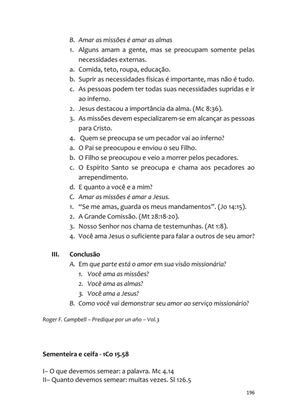 Sermões Missionários - Centenas de esboços de sermões sobre Evangelização e Missões — page 196