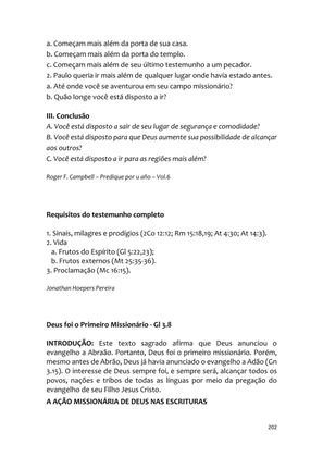 Sermões Missionários - Centenas de esboços de sermões sobre Evangelização e Missões — page 202