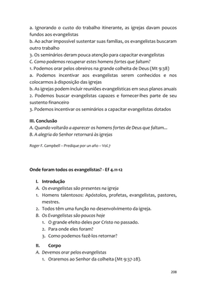 Sermões Missionários - Centenas de esboços de sermões sobre Evangelização e Missões — page 208