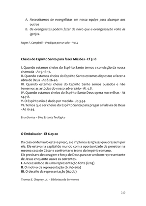 Sermões Missionários - Centenas de esboços de sermões sobre Evangelização e Missões — page 210