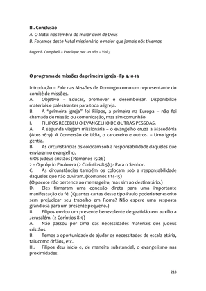 Sermões Missionários - Centenas de esboços de sermões sobre Evangelização e Missões — page 213