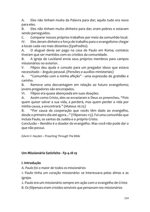 Sermões Missionários - Centenas de esboços de sermões sobre Evangelização e Missões — page 214