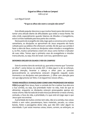Sermões Missionários - Centenas de esboços de sermões sobre Evangelização e Missões — page 239