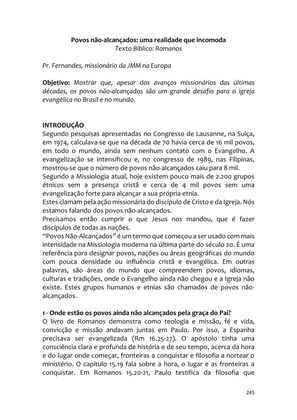 Sermões Missionários - Centenas de esboços de sermões sobre Evangelização e Missões — page 245