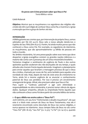 Sermões Missionários - Centenas de esboços de sermões sobre Evangelização e Missões — page 249