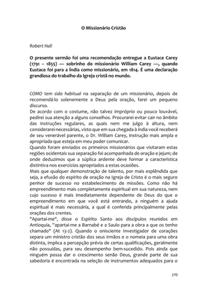 Sermões Missionários - Centenas de esboços de sermões sobre Evangelização e Missões — page 270