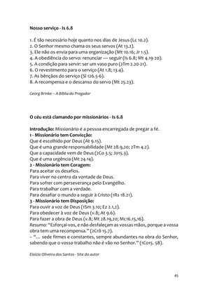 Sermões Missionários - Centenas de esboços de sermões sobre Evangelização e Missões — page 45