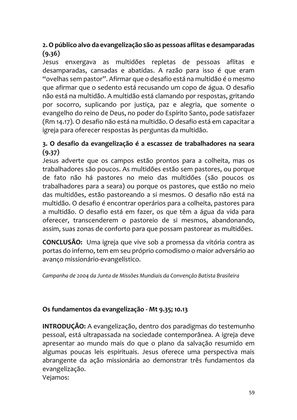 Sermões Missionários - Centenas de esboços de sermões sobre Evangelização e Missões — page 59