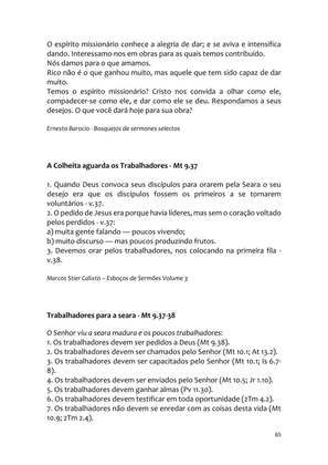 Sermões Missionários - Centenas de esboços de sermões sobre Evangelização e Missões — page 65